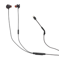 JBL Quantum 50C - Black - Wired in-ear gaming headset with USB-C adapter - Hero